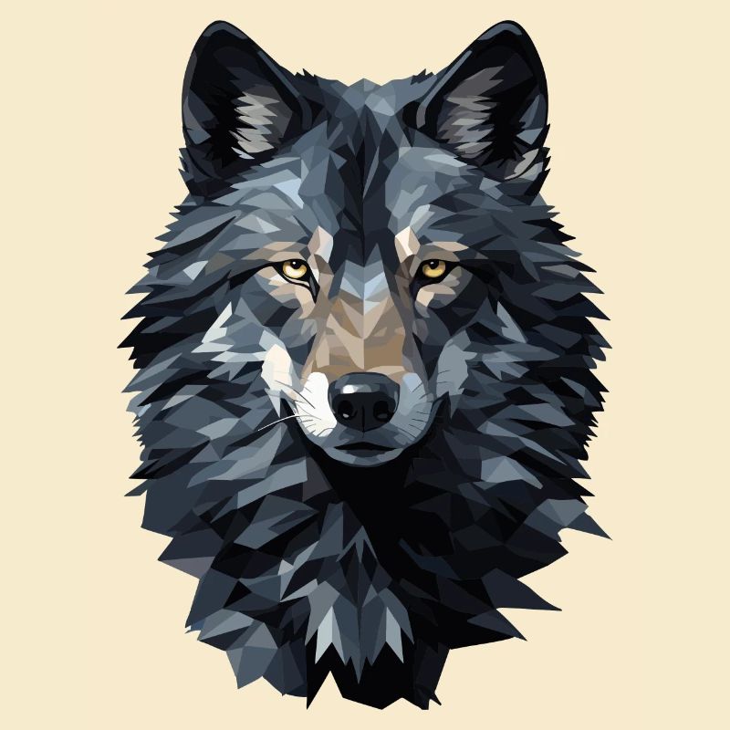 Wolf in Polygon Style