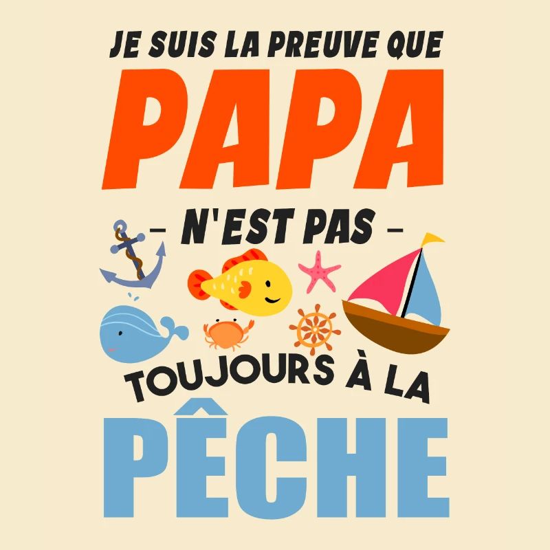 Papa Pêche Pêcheur Bébé Nourrisson Naissance