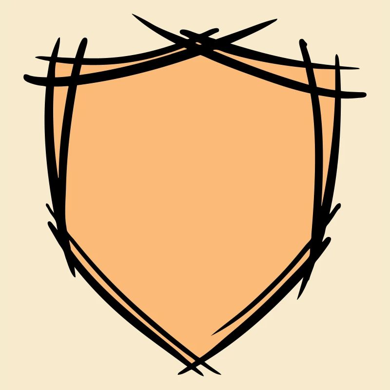 Symbole de bouclier / blason. Dessiné à la main. Modèle