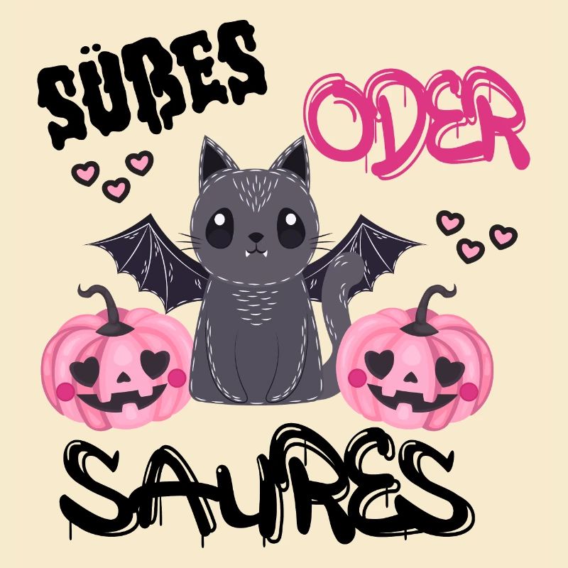 süßes oder saures Halloween Design - Vampirkatze
