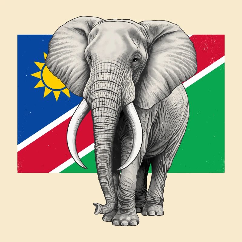 Drapeau éléphant de Namibie
