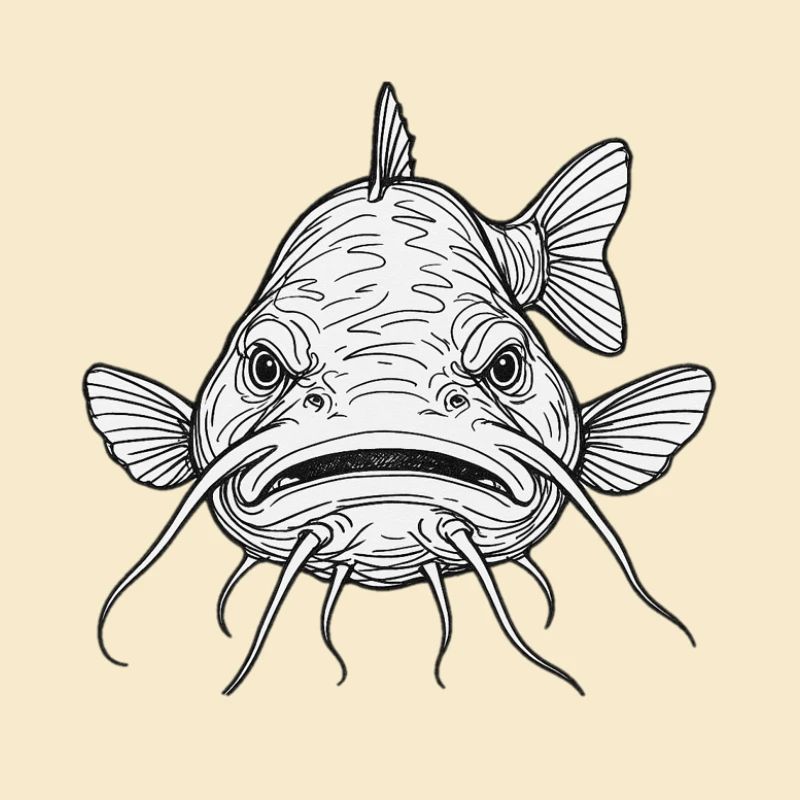 Gloomy catfish fish expression Brombachsee
