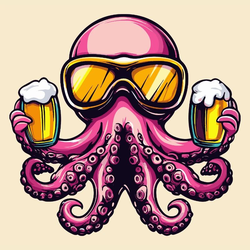 Oktopus Apres Ski Bier Comic
