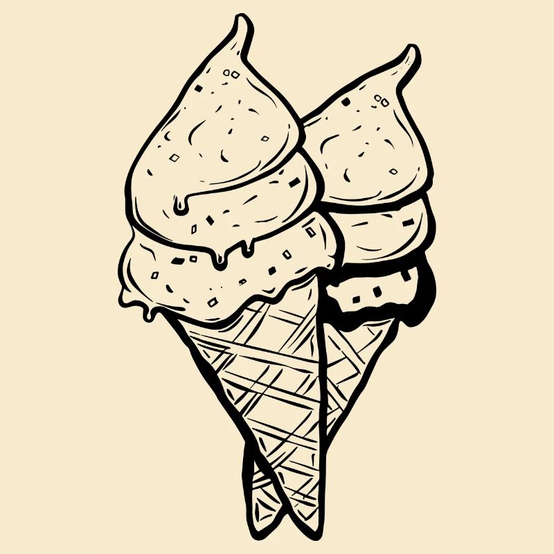 Cornets de crème glacée Dessin