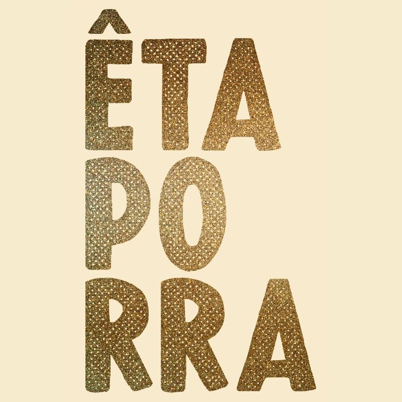 Gold Glitter Vertical Typography