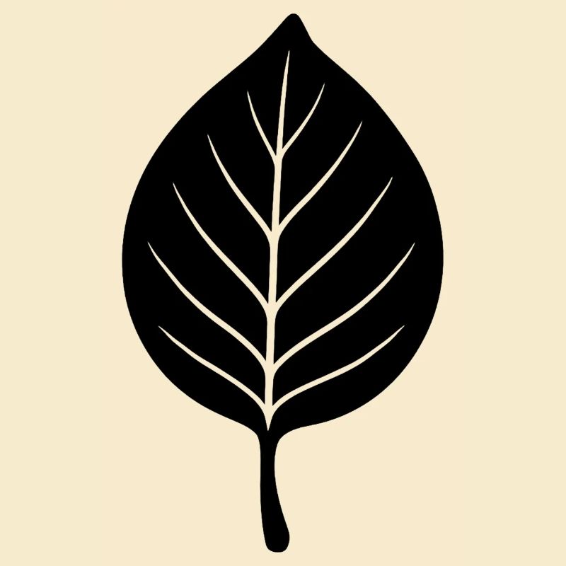 Style de ligne de feuille noire