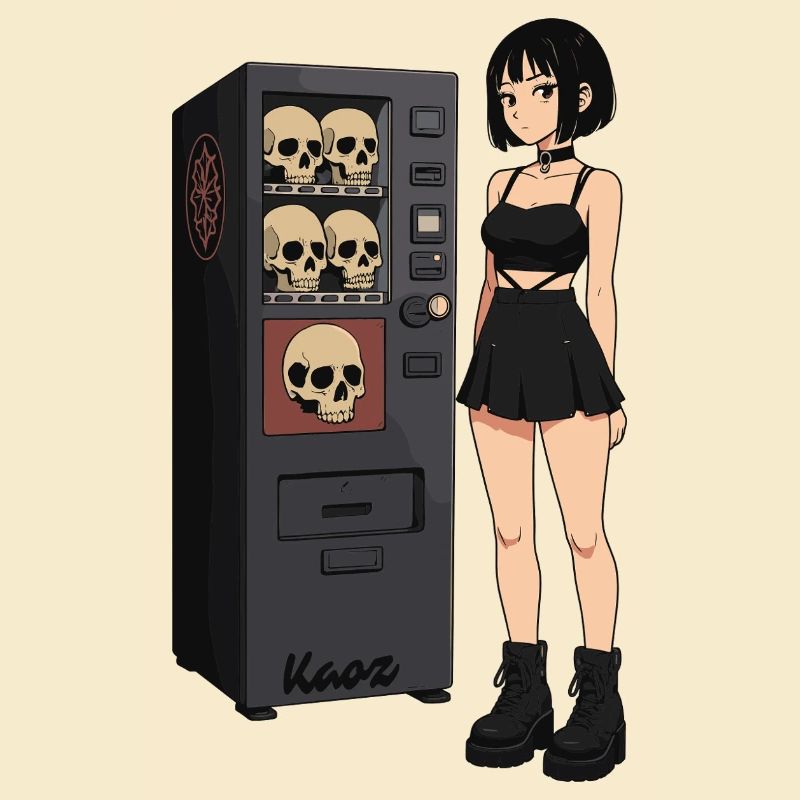 Skull Vending Machine Goth-Mädchen