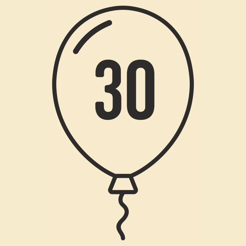 Luftballon Zahl 30 – Runder Geburtstag Design