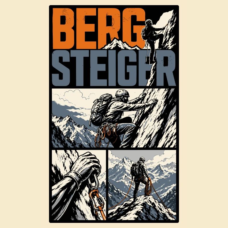 Bergsteiger Abenteuer Comic Design