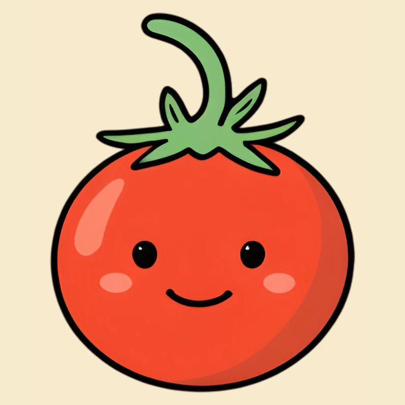 Kawaii Tomate Lächeln
