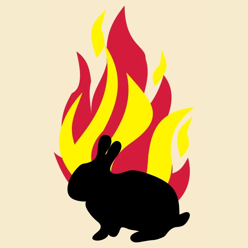 Lapin avec le feu