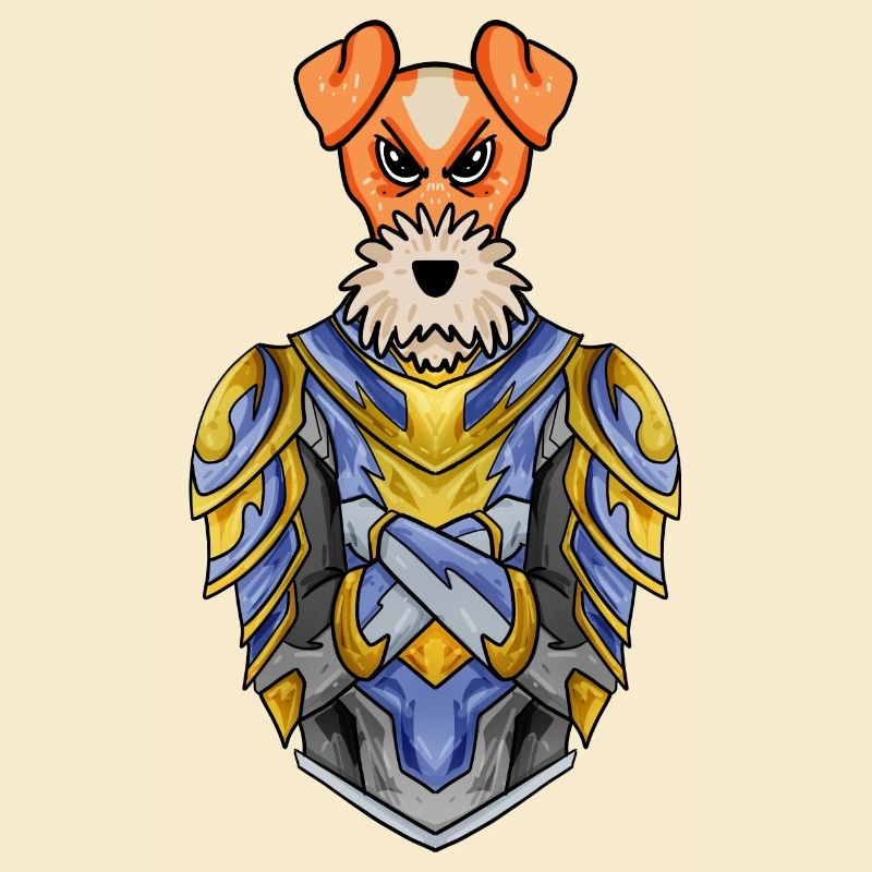 Knight Dog Dog Breed Fox Terrier with Armor