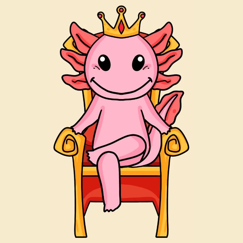 Axolotl König auf Thron