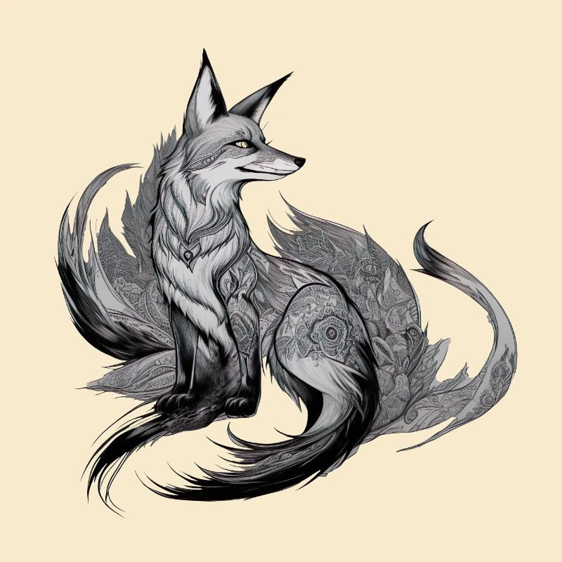 Fox Mandala Drawing Complex Nature Wilderness