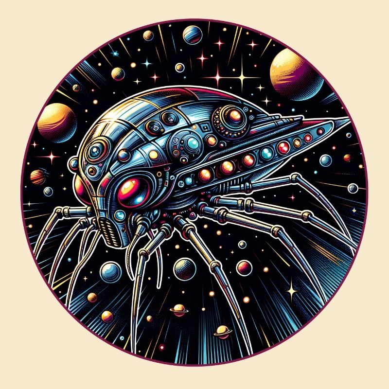 Fantastique vaisseau spatial araignée dans l’espace