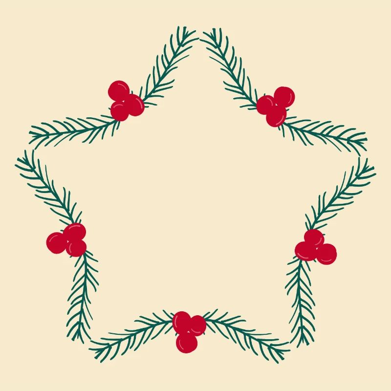 Star-shaped Christmas wreath