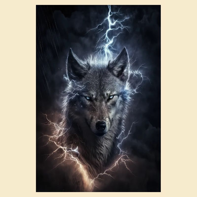 Wolf Blitz Donner Epic Cool Episch Wölfe