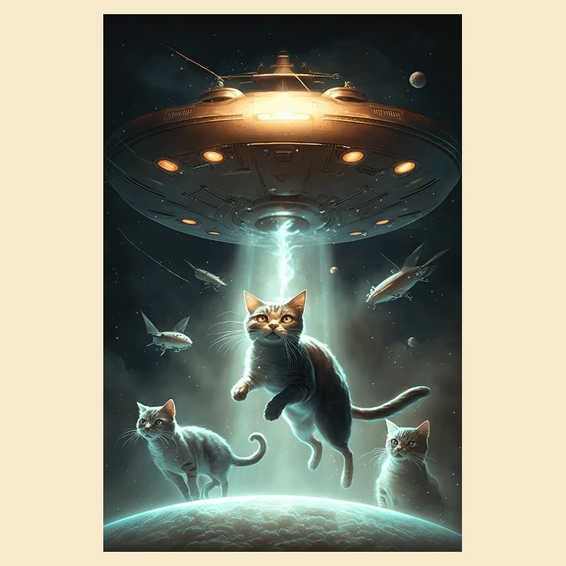 Cat UFO Alien Alien Espace spatial