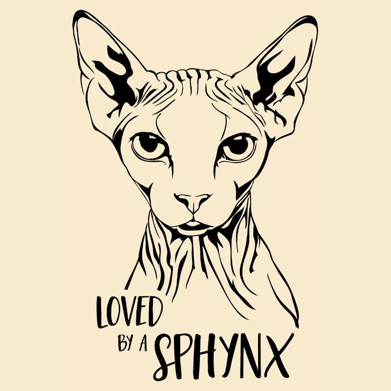 Loved by a Sphynx Katzenspruch Katze Wilsigns