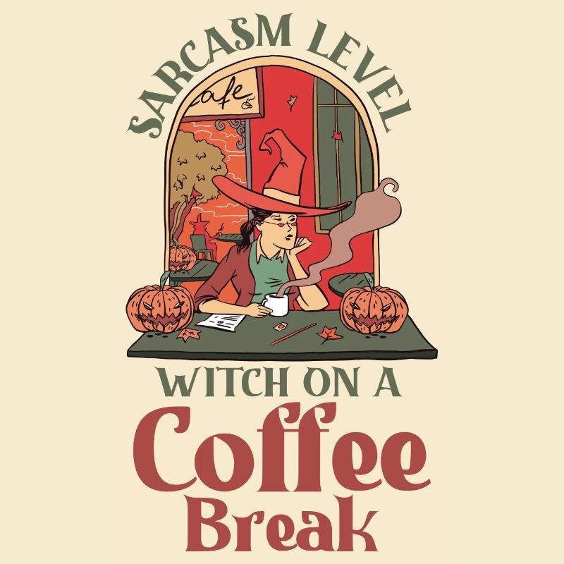 Anti-Halloween-Sarkastisch mit einer Kaffeepause