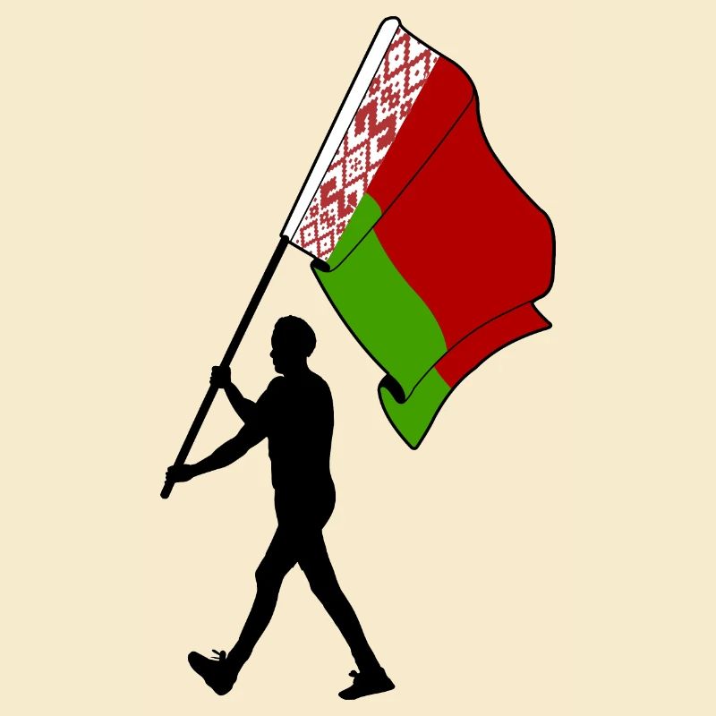 Drapeau Biélorussie homme marchant