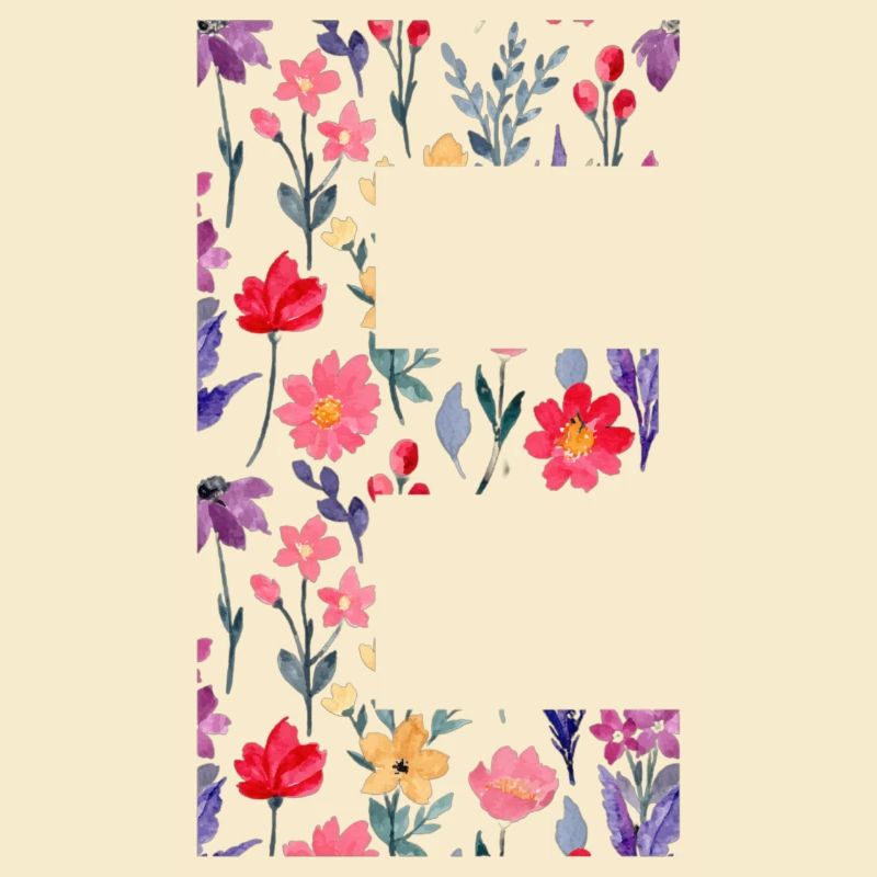 Personalized floral letter E - gift idea