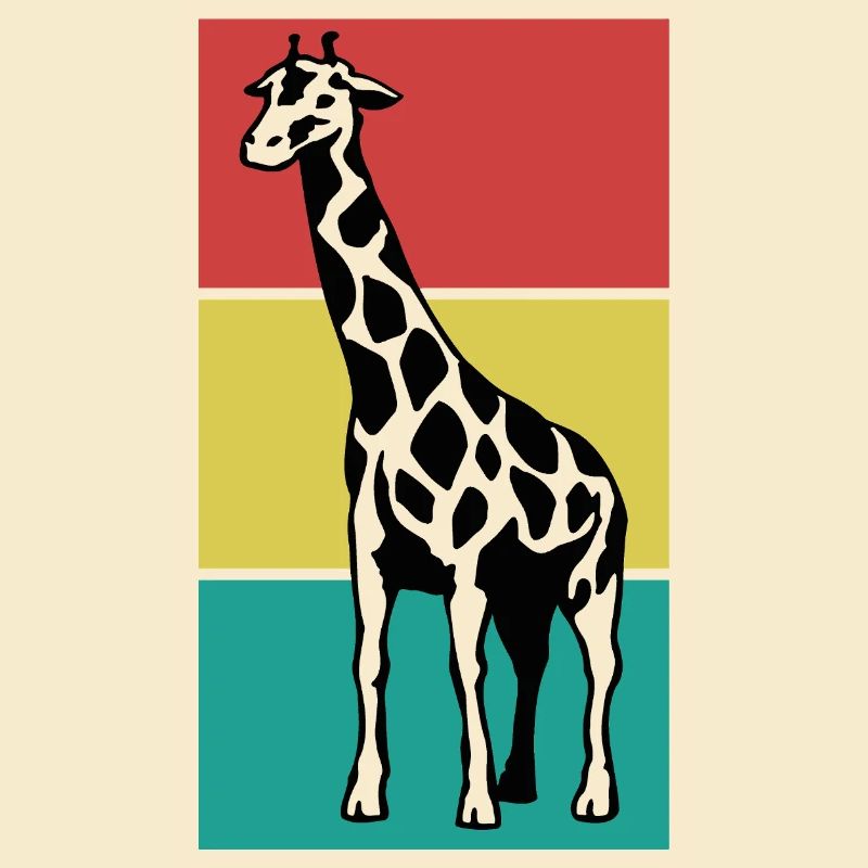 GIRAFFE on a colored background