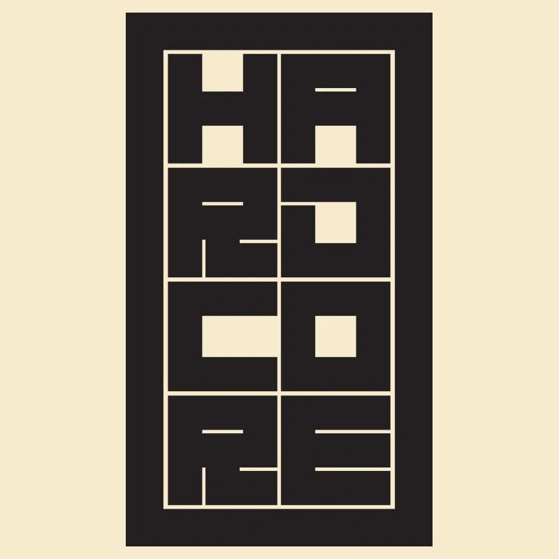 Hardcore – Gestapeltes Blocktypografie-Gitter