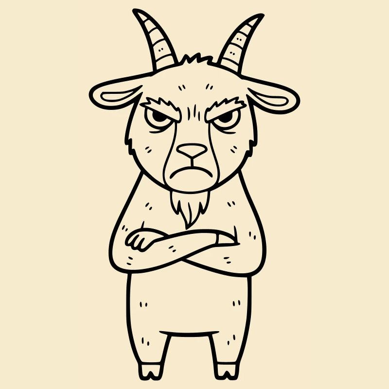Illustration de dessin animé de chèvre en colère