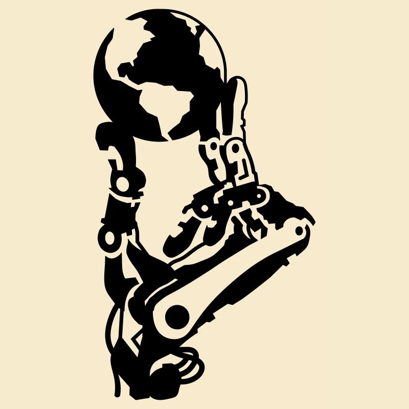 Globe dans la main robotisée
