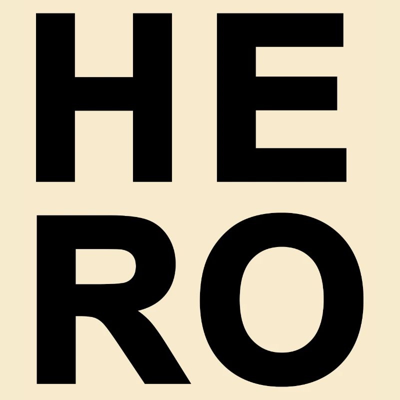 Big Bold Hero Black Text 2x2 Square.