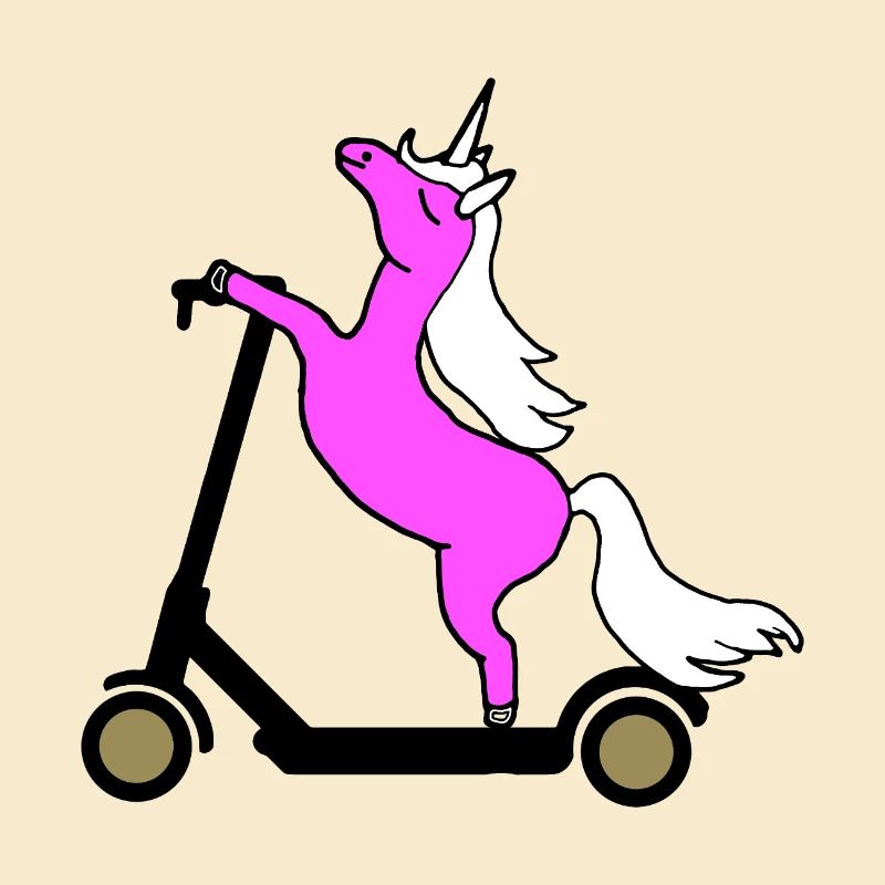 Pink Unicorn Rides E Scooter Scooter