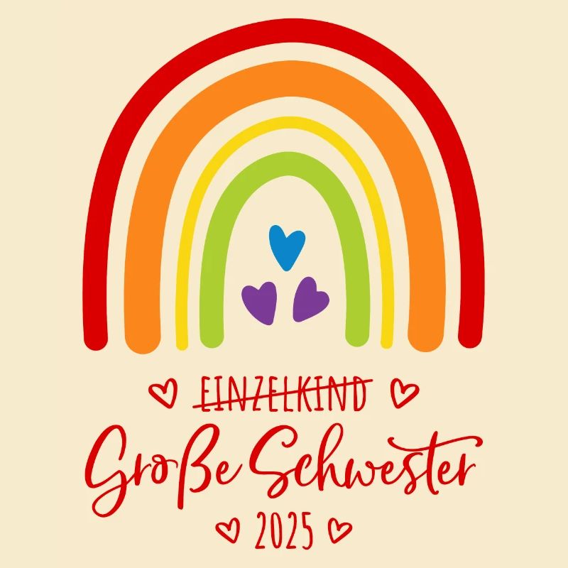 Boho Regenbogen Einzelkind Große Schwester 2025