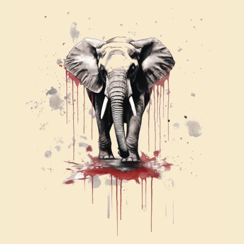 Elephant as plain graffiti