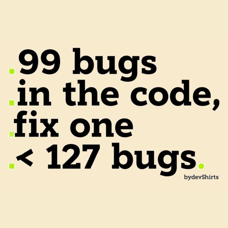 99 bugs dans le code à corriger