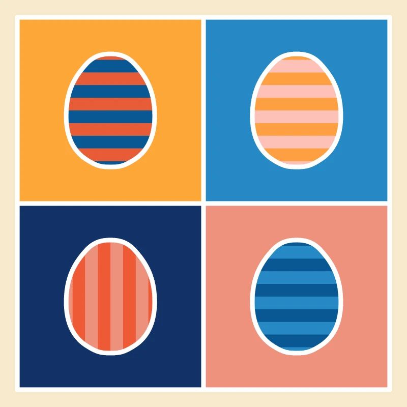 Oeufs de Pâques rayés