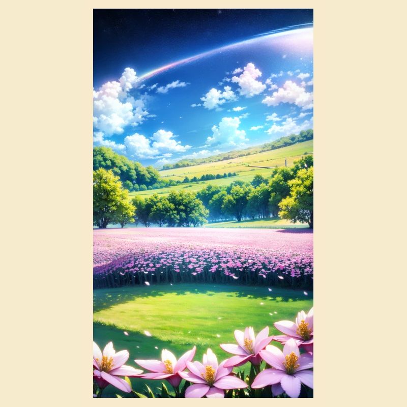 Landschaft mit 4 Bereichen, Generative KI