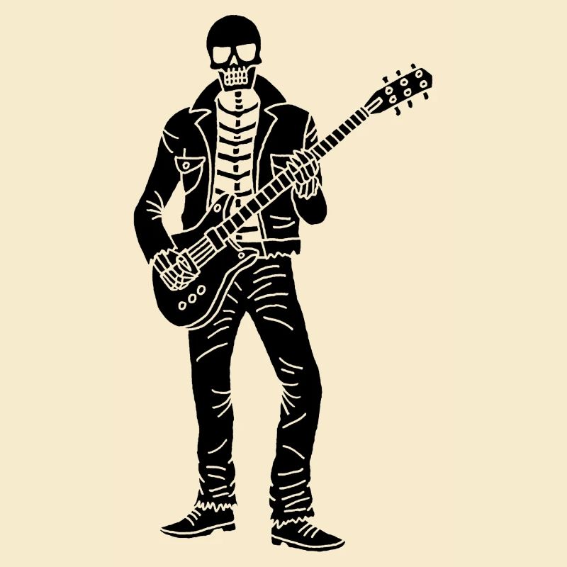Gitarrist Skeleton (Schwarz)