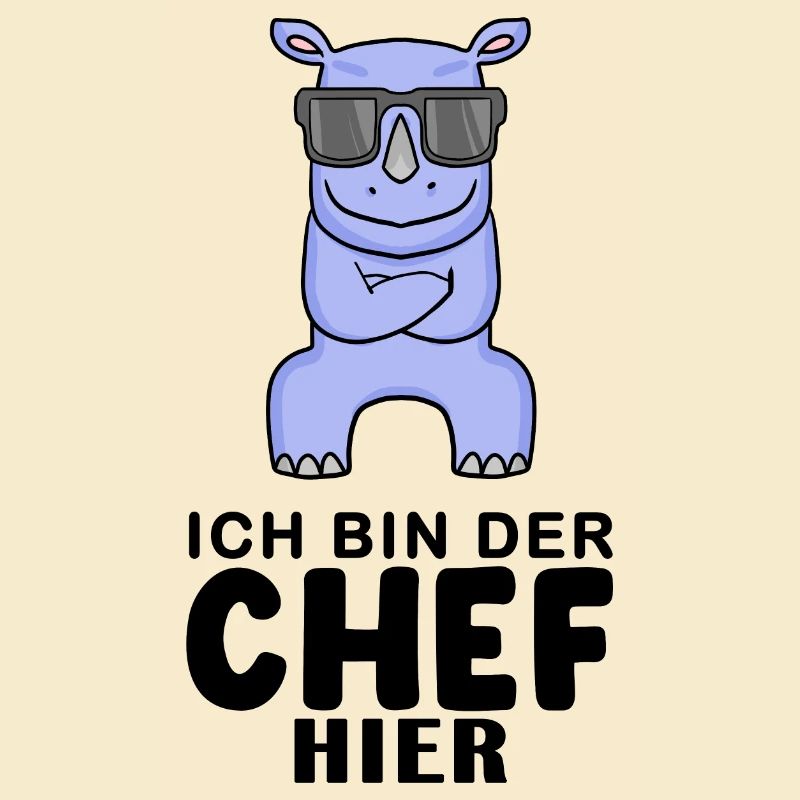 Chef Spruch mit Nashorn Motiv
