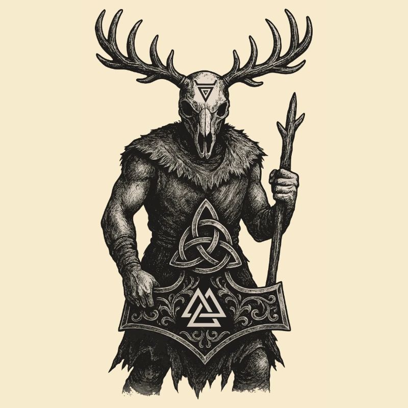 Wächter des Waldes | Valknut & Mjölnir Totem