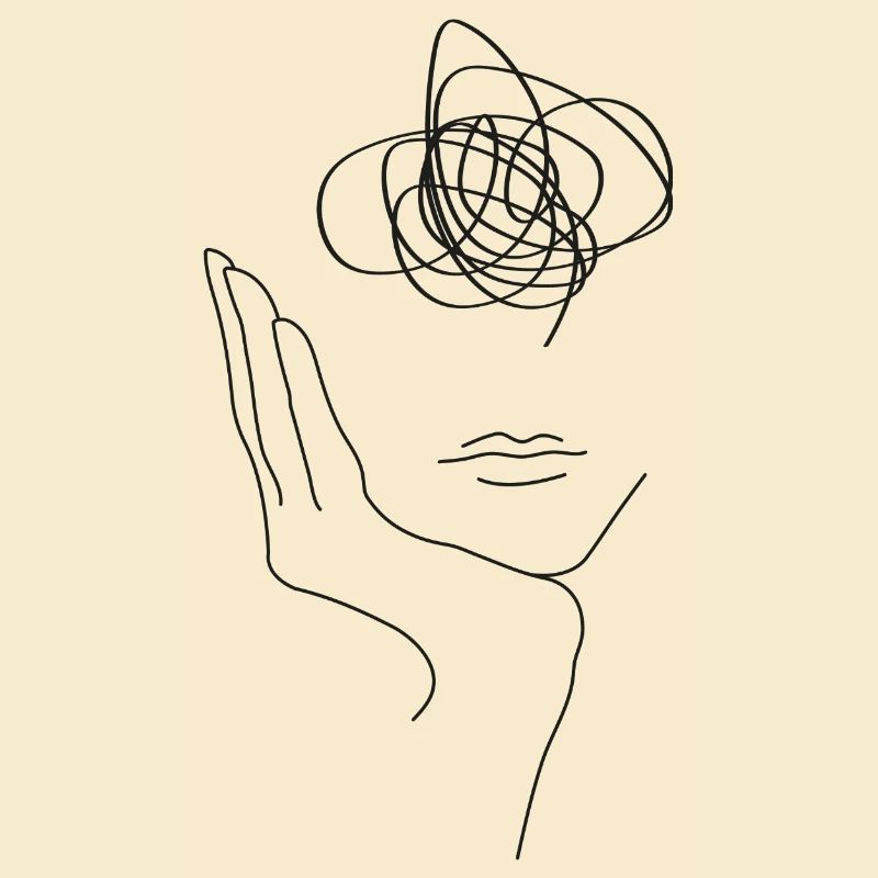 Head chaos line art