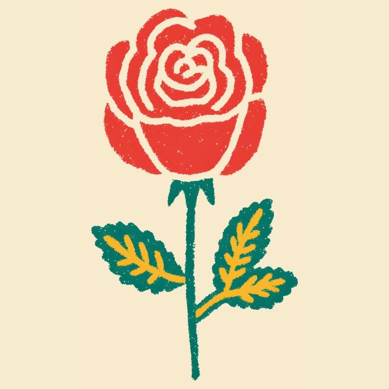 Dessin à la main de la rose rouge