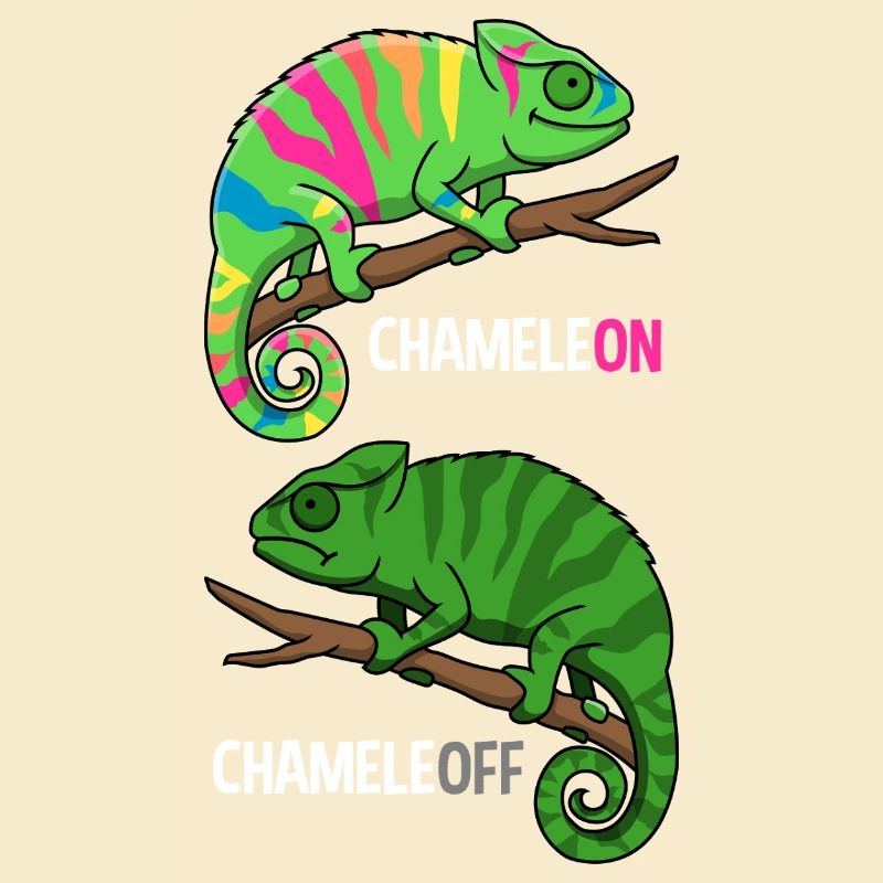 Chameleon On Chameleon Off Funny Reptile Design