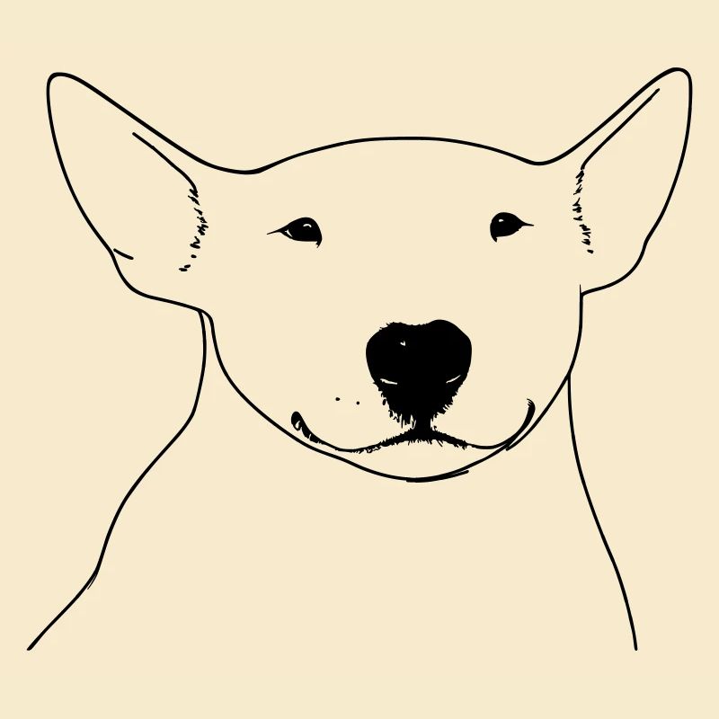 Bull Terrier, Bully Silhouette Stylized