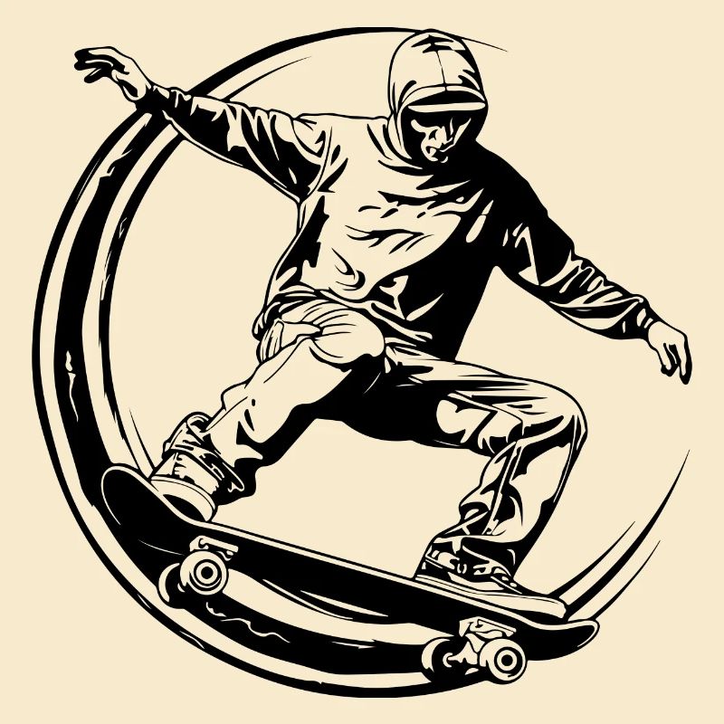 Skateboarding Man Skateboard