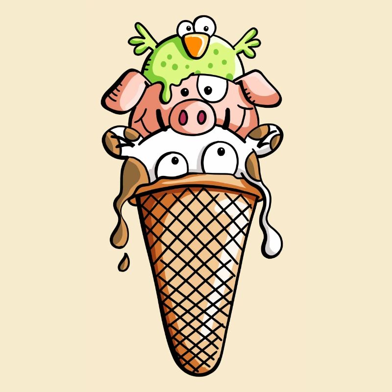 Bauernhoftier Eiscreme - Tiere - Eis - Kinder -Fun