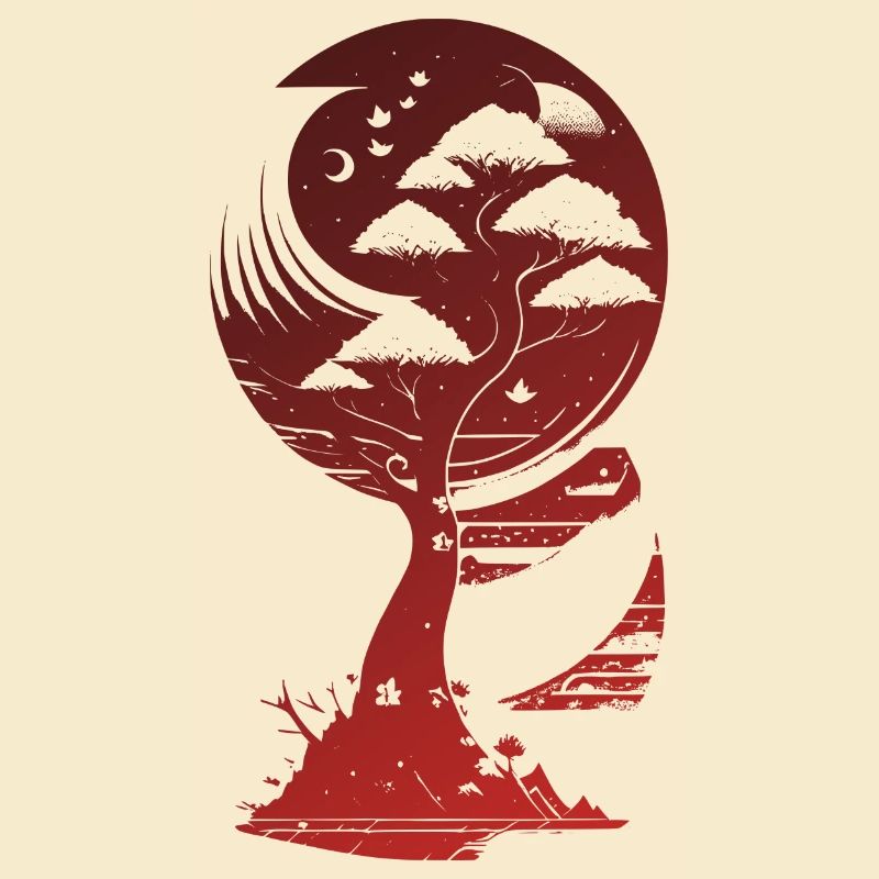 Mystical Fantasy Tree in Moonlight