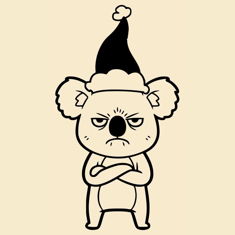 Illustration de bande dessinée de Koala Grim de Noël