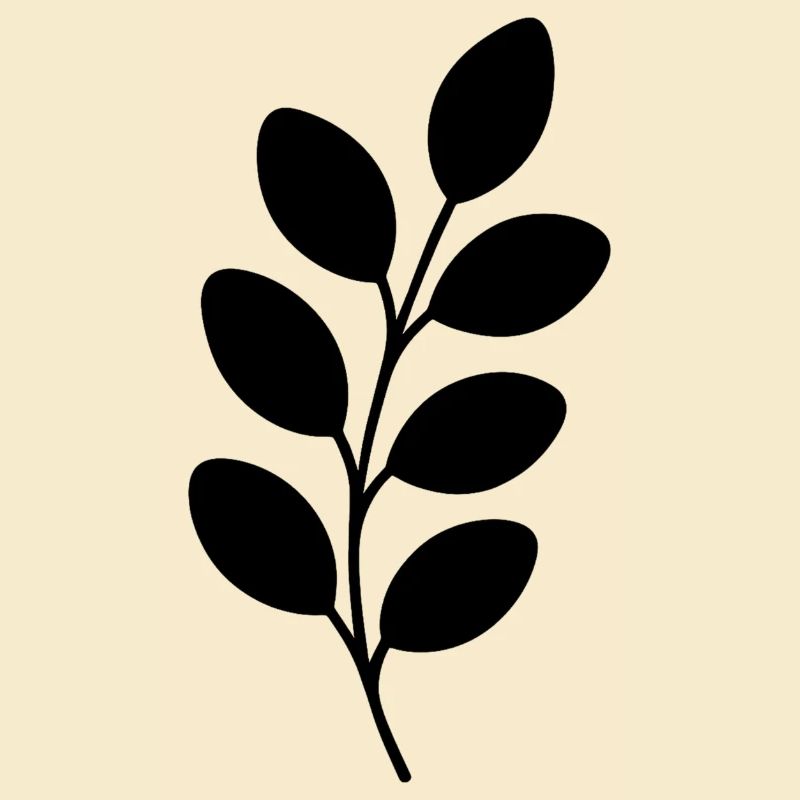 Branche de feuille à silhouette noire