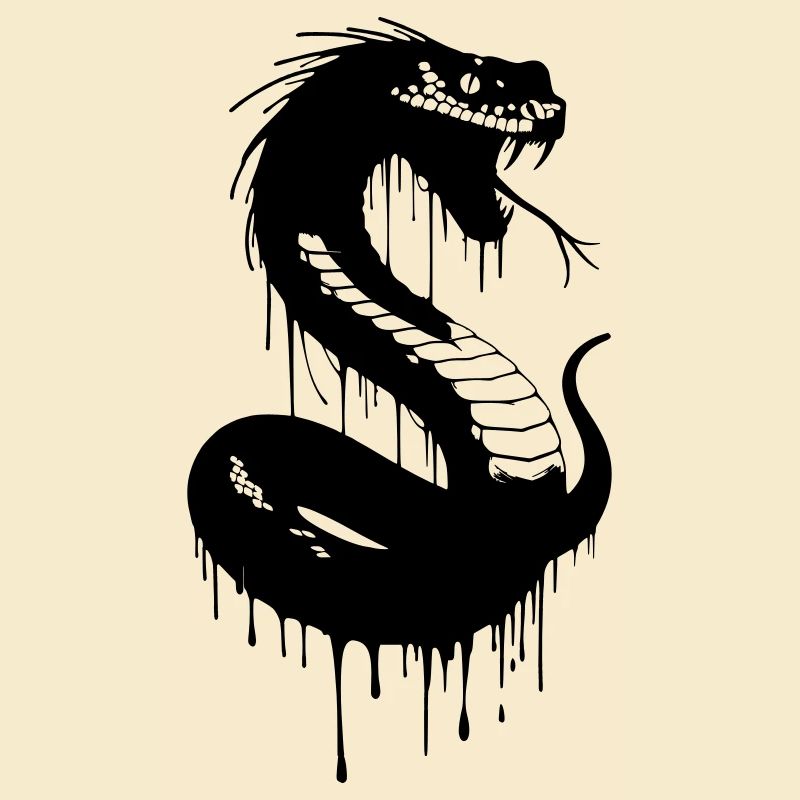 Black snake with dripping ink